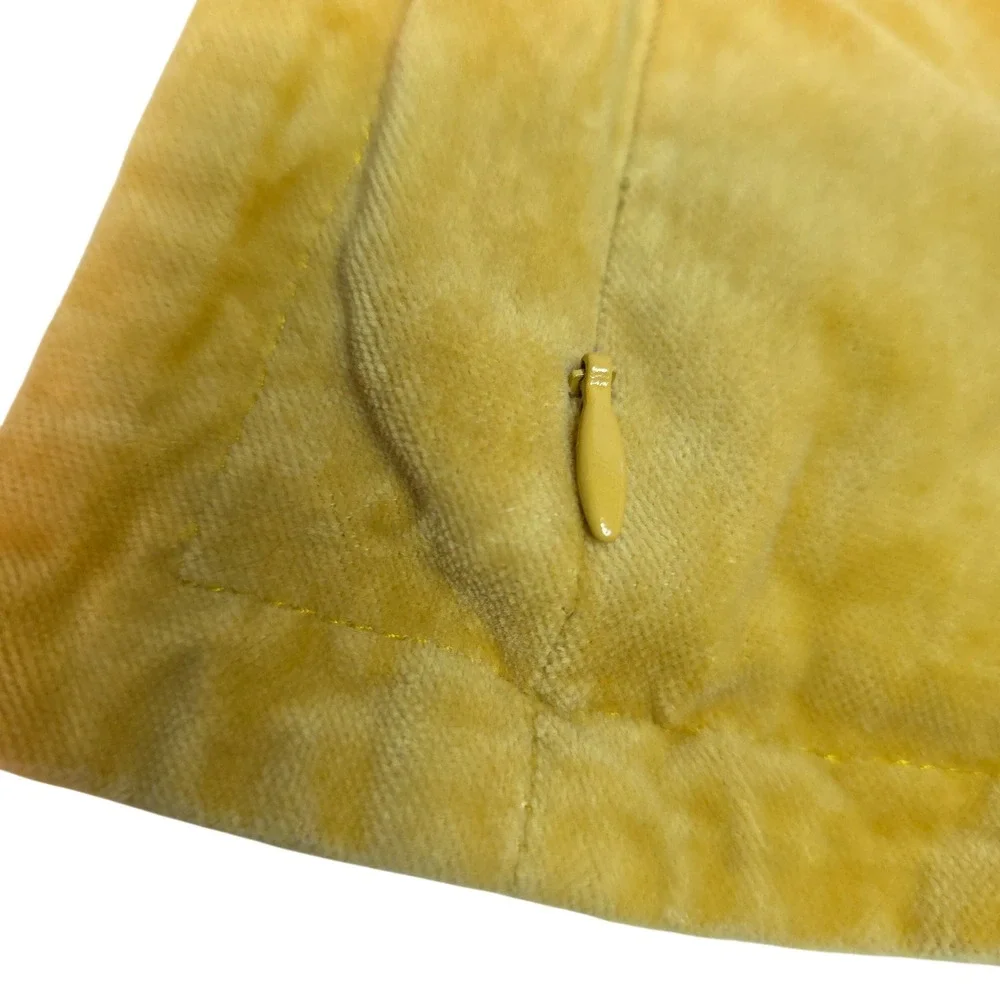 West Elm Mustard Yellow‎ Cotton Velvet Studded 20x20 Square Pillow Cover